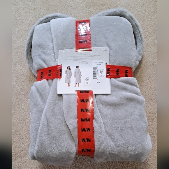 Carole Hochman Plush Robe Women's Medium Grey Sleepwear Lounge Robe New! - Picture 9 of 11